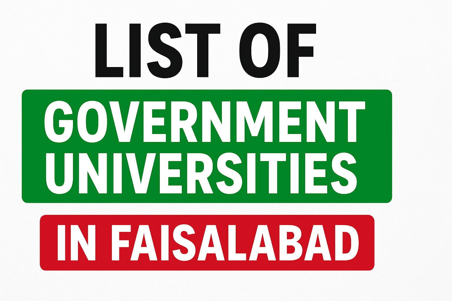 List of Government Universities in Faisalabad